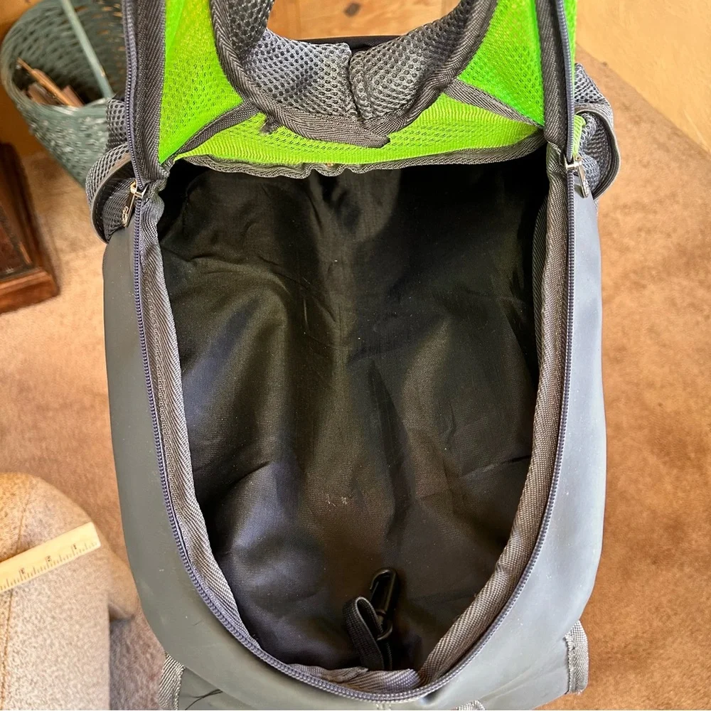 Small Pet Carrier Backpack Green Mesh Small Dogs or Cats